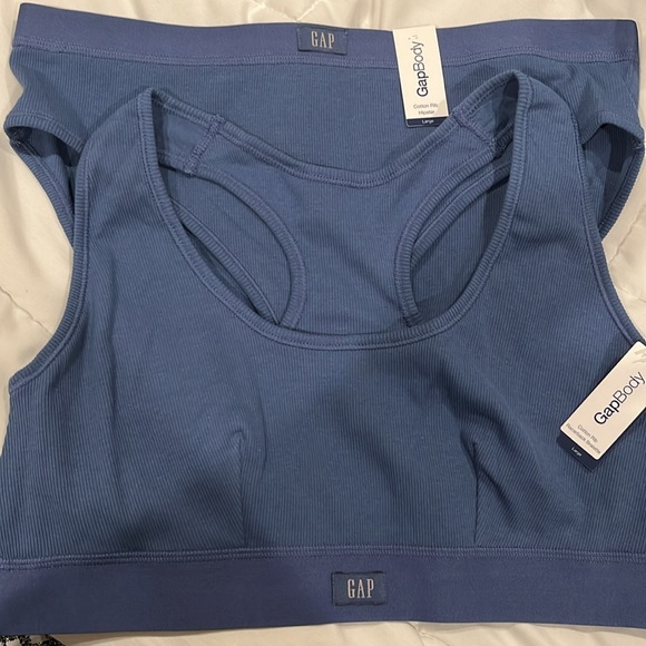 GapBody Women's Ribbed Logo Comfort Racerback Bra GPW01051 bralette large panty - Picture 5 of 5